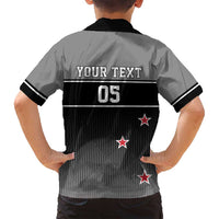 Custom New Zealand Cricket Family Matching Long Sleeve Bodycon Dress and Hawaiian Shirt Black Cap Unbeatable LT05 - Polynesian Pride