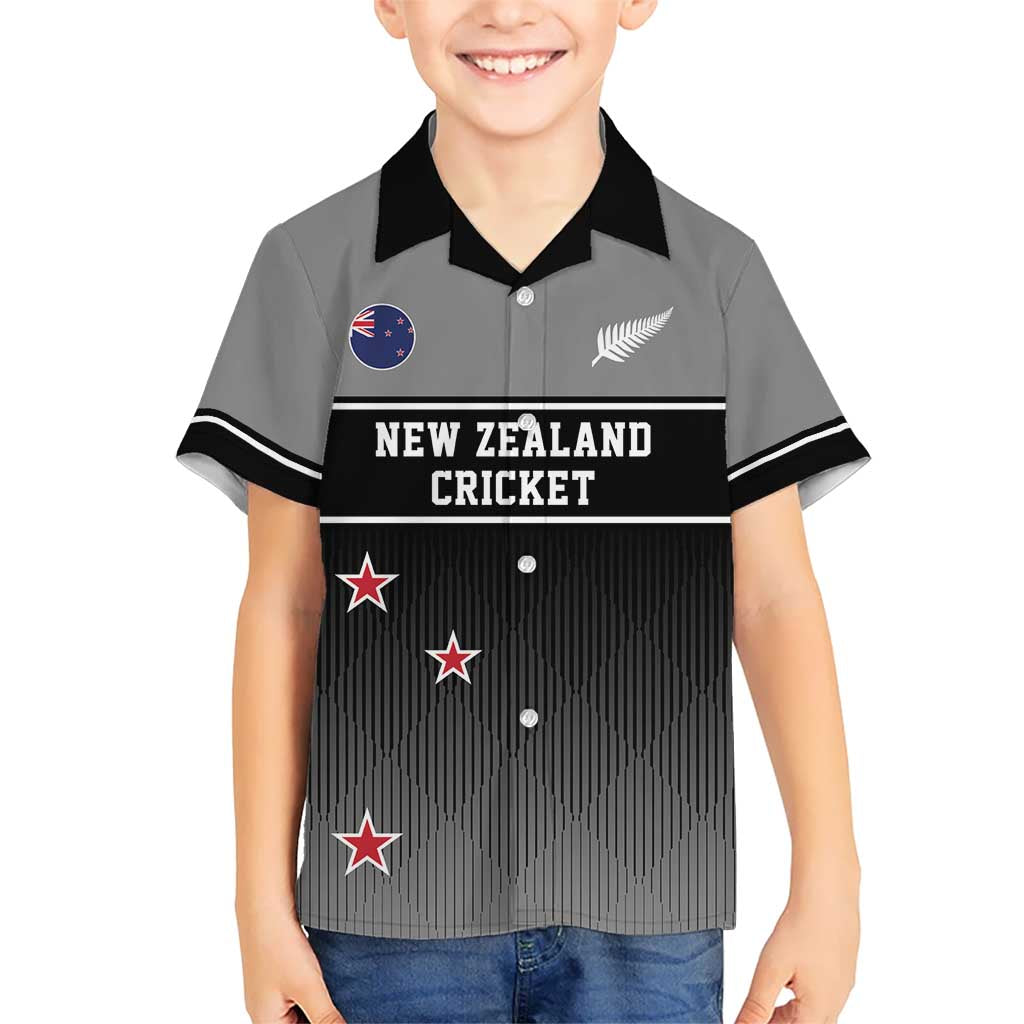 Custom New Zealand Cricket Kid Hawaiian Shirt Black Cap Unbeatable LT05 Kid Black - Polynesian Pride