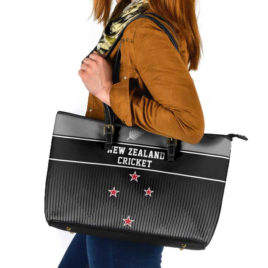 New Zealand Cricket Leather Tote Bag Black Cap Unbeatable LT05 Black - Polynesian Pride