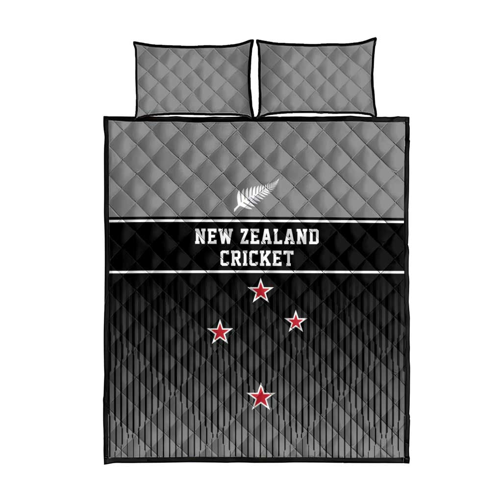 New Zealand Cricket Quilt Bed Set Black Cap Unbeatable