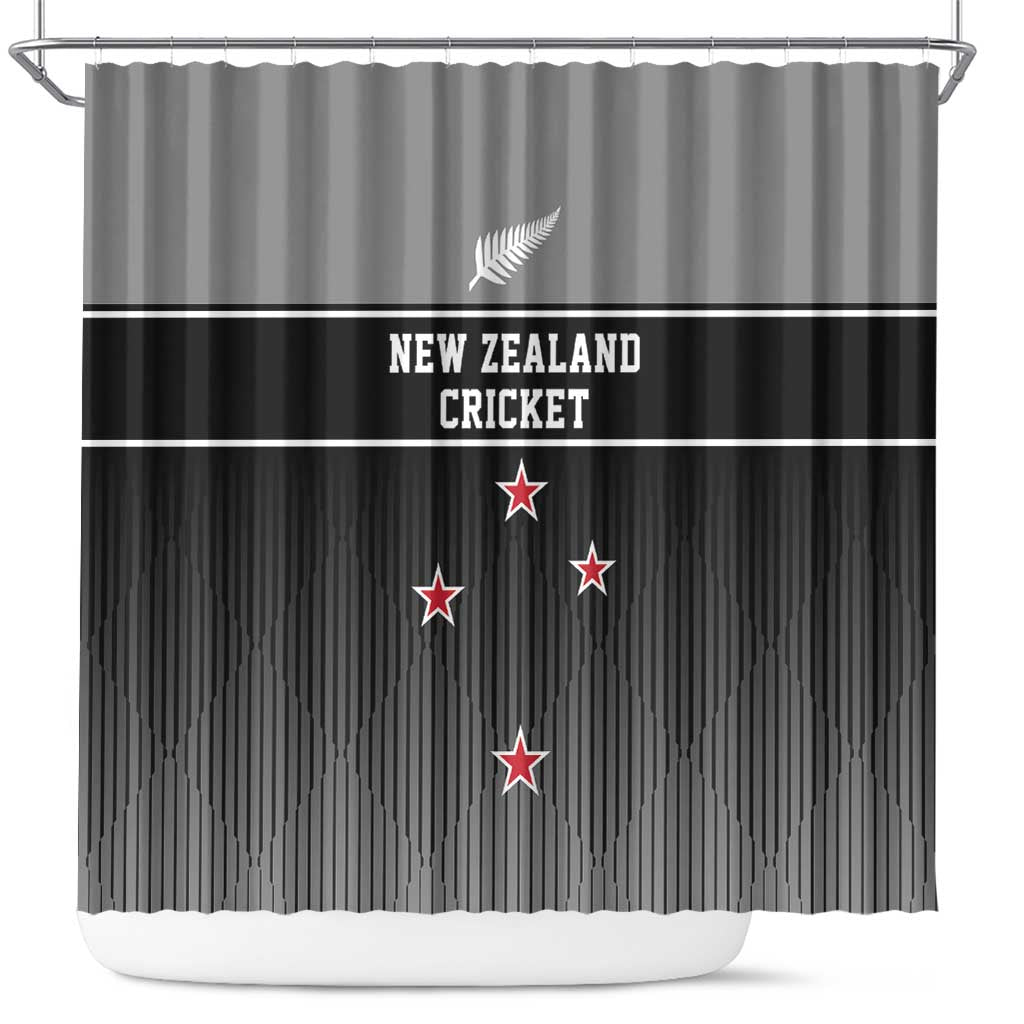 New Zealand Cricket Shower Curtain Black Cap Unbeatable