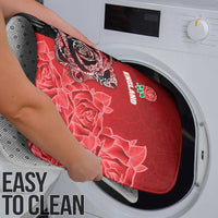 New Zealand And England Rugby Bathroom Set Red Rose Mix Maori Pattern - Polynesian Pride