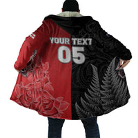 New Zealand And England Rugby Custom Cloak Red Rose Mix Maori Pattern - Polynesian Pride