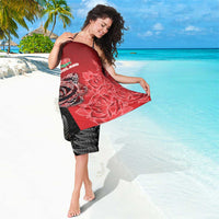 New Zealand And England Rugby Sarong Red Rose Mix Maori Pattern LT05 - Polynesian Pride