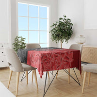 New Zealand And England Rugby Tablecloth Red Rose Mix Maori Pattern - Polynesian Pride