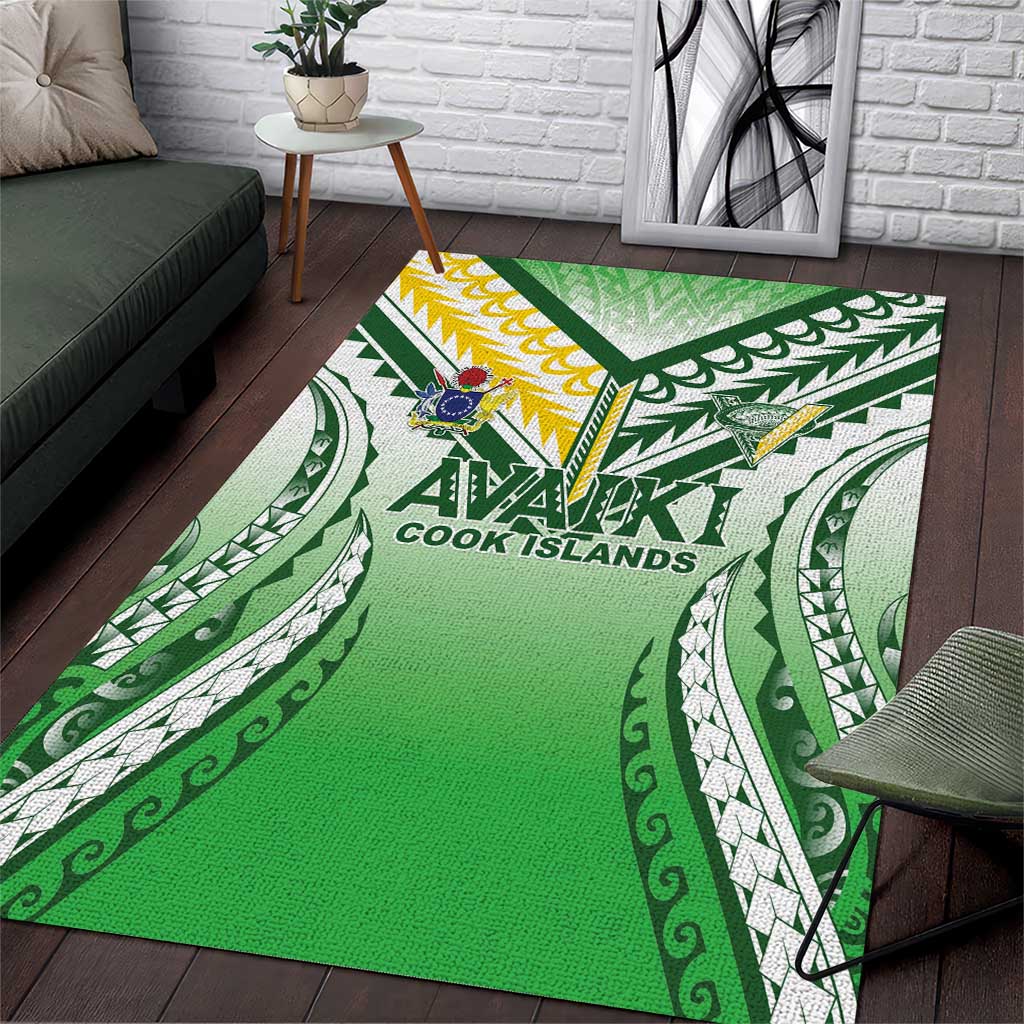Cook Islands Avaiki Rugby Area Rug Go Champions LT05 Green - Polynesian Pride
