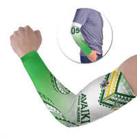 Custom Cook Islands Avaiki Rugby Arm Sleeves Go Champions LT05 Set of 2 Green - Polynesian Pride