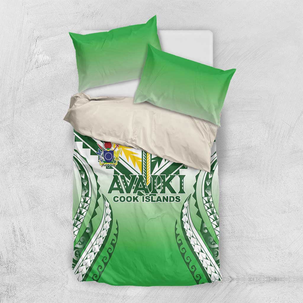 Cook Islands Avaiki Rugby Bedding Set Go Champions LT05 US Twin 172cm x 218cm Green - Polynesian Pride