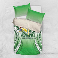 Cook Islands Avaiki Rugby Bedding Set Go Champions LT05 US Twin 172cm x 218cm Green - Polynesian Pride