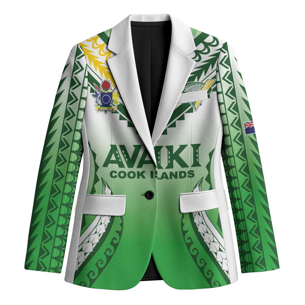 Custom Cook Islands Avaiki Rugby Blazer Go Champions LT05 Unisex Green - Polynesian Pride