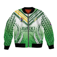 Custom Cook Islands Avaiki Rugby Bomber Jacket Go Champions LT05 Unisex Green - Polynesian Pride