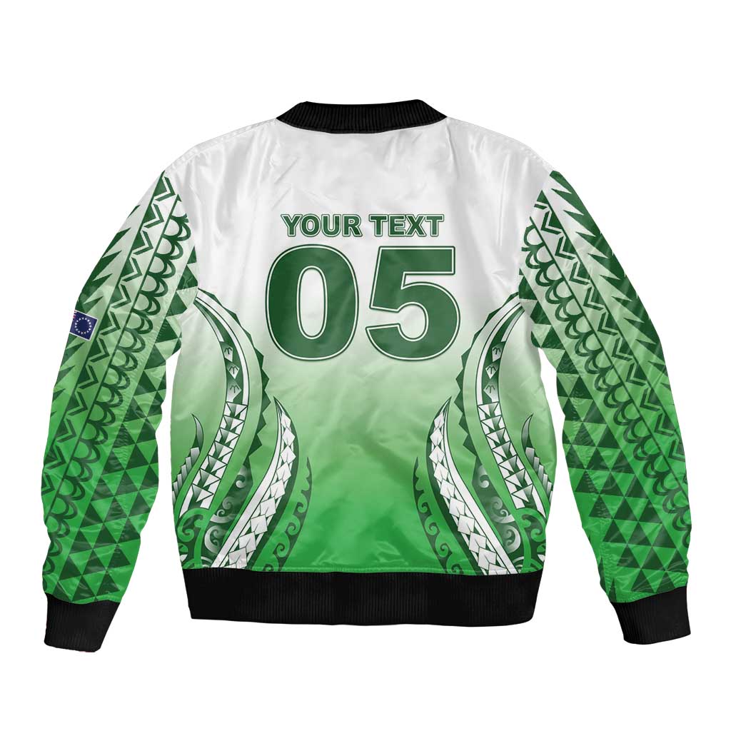 Custom Cook Islands Avaiki Rugby Bomber Jacket Go Champions LT05 - Polynesian Pride