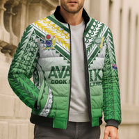 Custom Cook Islands Avaiki Rugby Bomber Puffer Jacket Go Champions LT05 - Polynesian Pride