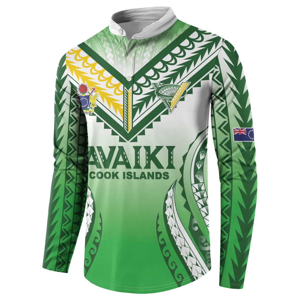 Custom Cook Islands Avaiki Rugby Button Sweatshirt Go Champions LT05 - Polynesian Pride