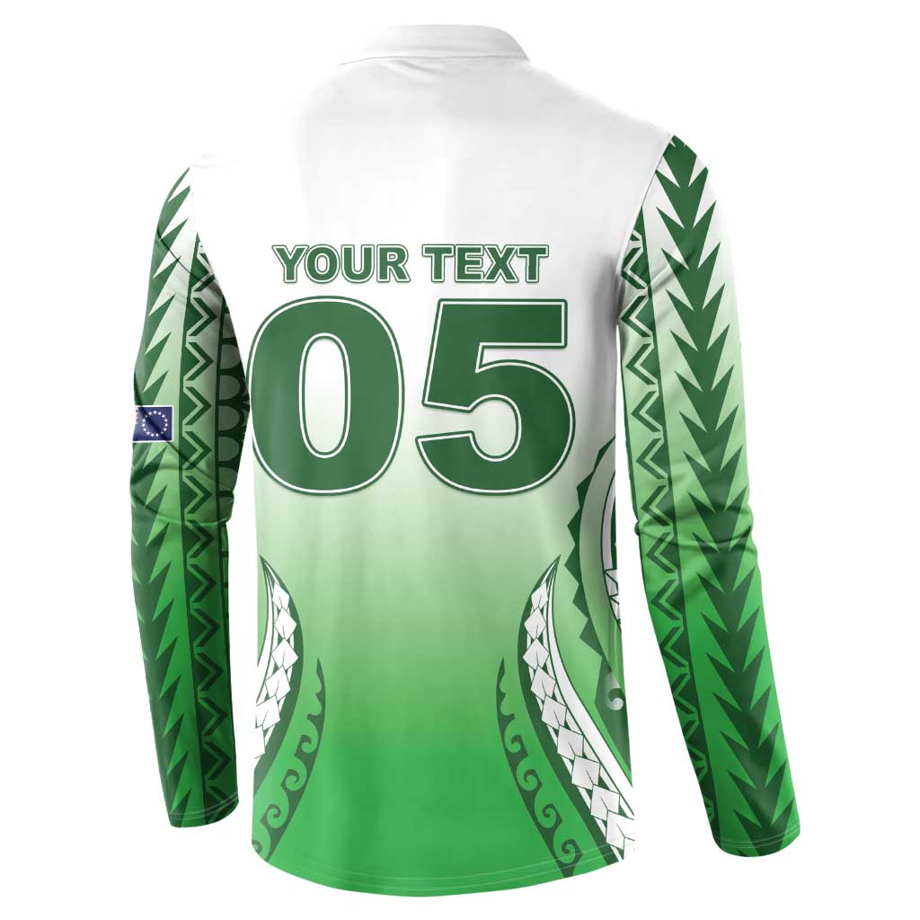 Custom Cook Islands Avaiki Rugby Button Sweatshirt Go Champions LT05 - Polynesian Pride