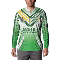 Custom Cook Islands Avaiki Rugby Button Sweatshirt Go Champions LT05 - Polynesian Pride