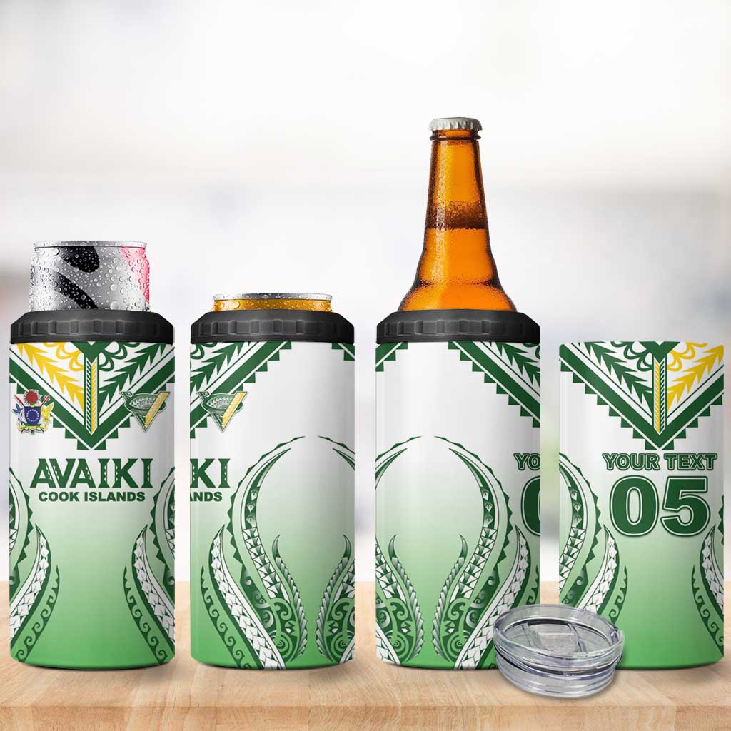 Custom Cook Islands Avaiki Rugby 4 in 1 Can Cooler Tumbler Go Champions LT05 - Polynesian Pride
