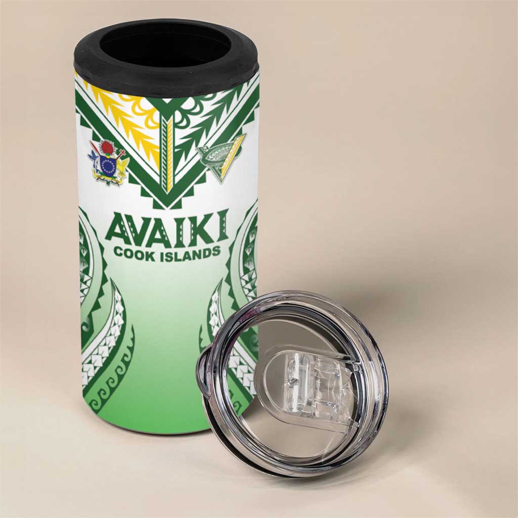 Custom Cook Islands Avaiki Rugby 4 in 1 Can Cooler Tumbler Go Champions LT05 - Polynesian Pride