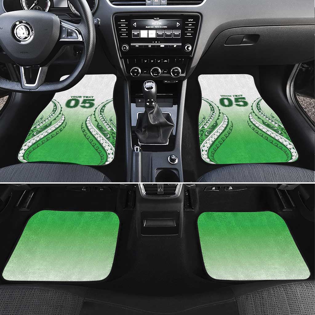 Custom Cook Islands Avaiki Rugby Car Mats Go Champions LT05 Set 4pcs Green - Polynesian Pride