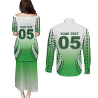 Custom Cook Islands Avaiki Rugby Couples Matching Puletasi and Long Sleeve Button Shirt Go Champions LT05 - Polynesian Pride