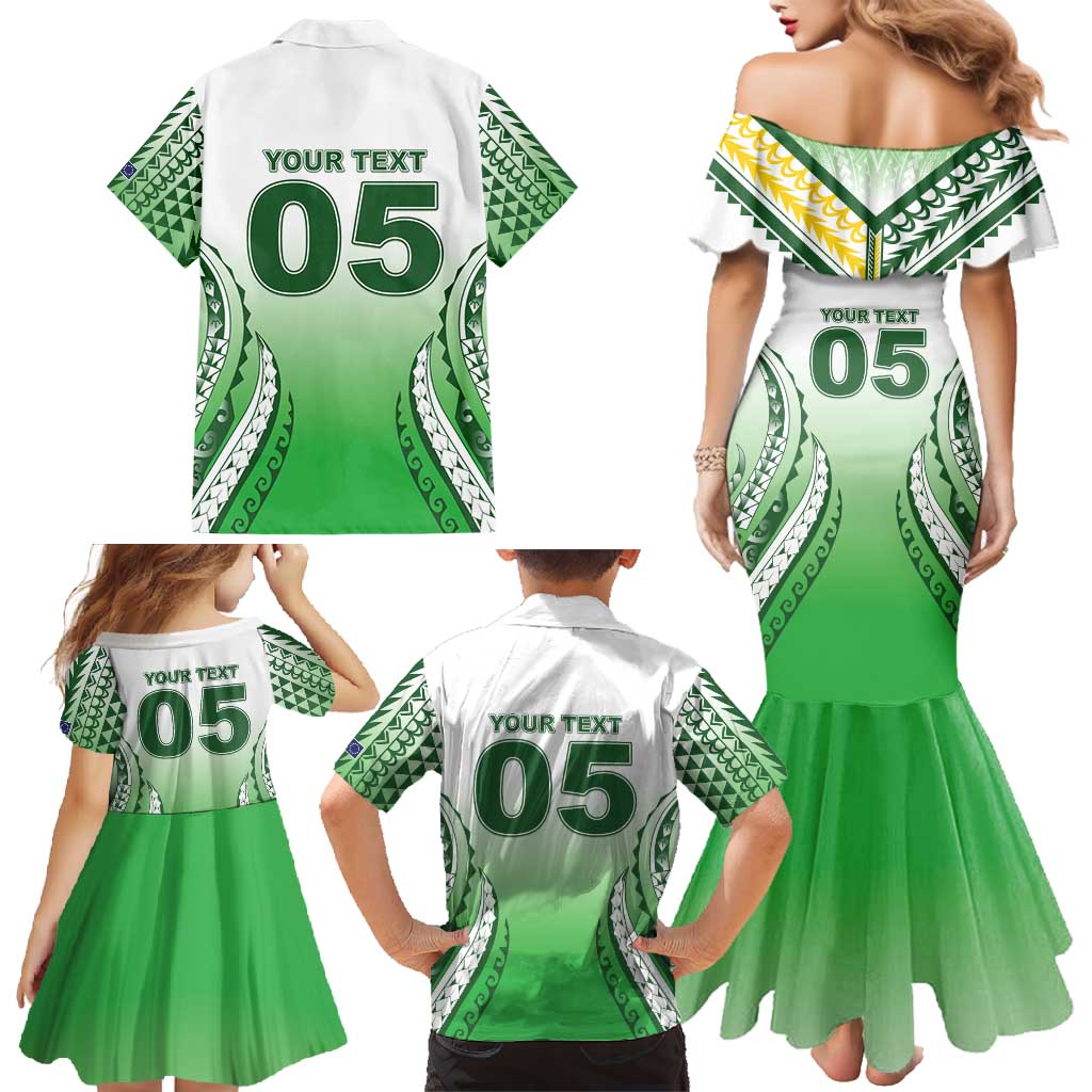 Custom Cook Islands Avaiki Rugby Family Matching Mermaid Dress and Hawaiian Shirt Go Champions - Polynesian Pride
