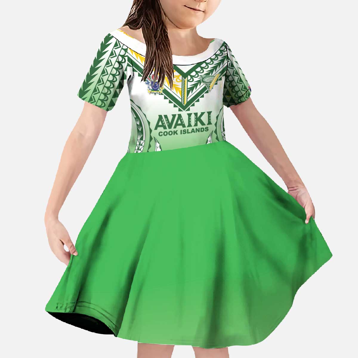Custom Cook Islands Avaiki Rugby Family Matching Off The Shoulder Long Sleeve Dress and Hawaiian Shirt Go Champions - Polynesian Pride