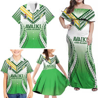 Custom Cook Islands Avaiki Rugby Family Matching Off Shoulder Maxi Dress and Hawaiian Shirt Go Champions - Polynesian Pride