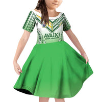 Custom Cook Islands Avaiki Rugby Family Matching Off Shoulder Short Dress and Hawaiian Shirt Go Champions - Polynesian Pride