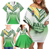 Custom Cook Islands Avaiki Rugby Family Matching Off Shoulder Short Dress and Hawaiian Shirt Go Champions - Polynesian Pride