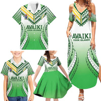 Custom Cook Islands Avaiki Rugby Family Matching Summer Maxi Dress and Hawaiian Shirt Go Champions - Polynesian Pride
