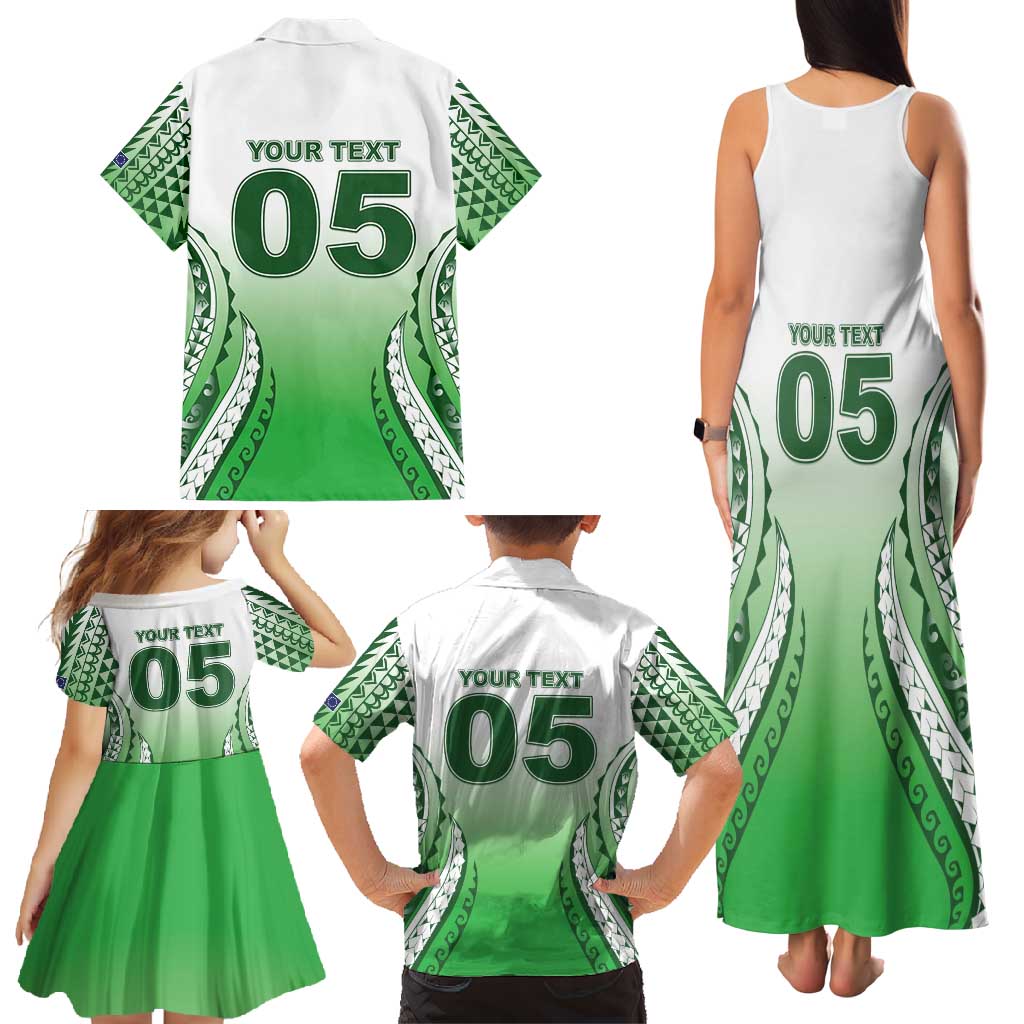 Custom Cook Islands Avaiki Rugby Family Matching Tank Maxi Dress and Hawaiian Shirt Go Champions - Polynesian Pride