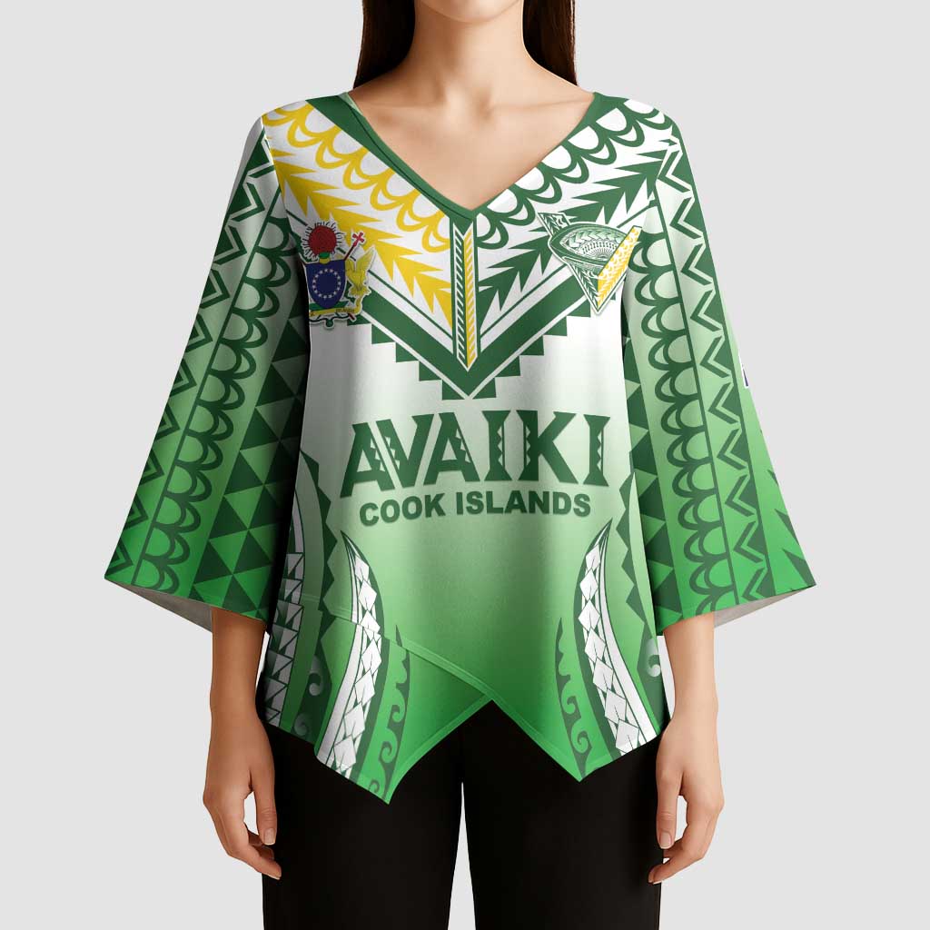 Custom Cook Islands Avaiki Rugby Kimono Sleeve Blouse Go Champions - Polynesian Pride
