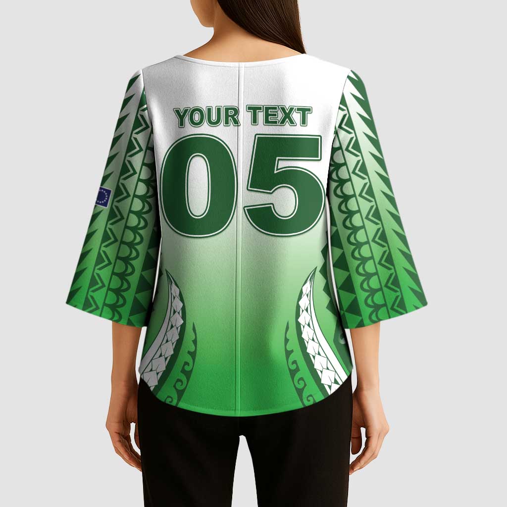 Custom Cook Islands Avaiki Rugby Kimono Sleeve Blouse Go Champions - Polynesian Pride