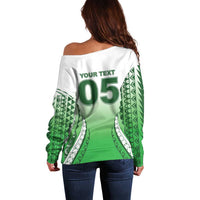 Custom Cook Islands Avaiki Rugby Off Shoulder Sweater Go Champions LT05 - Polynesian Pride