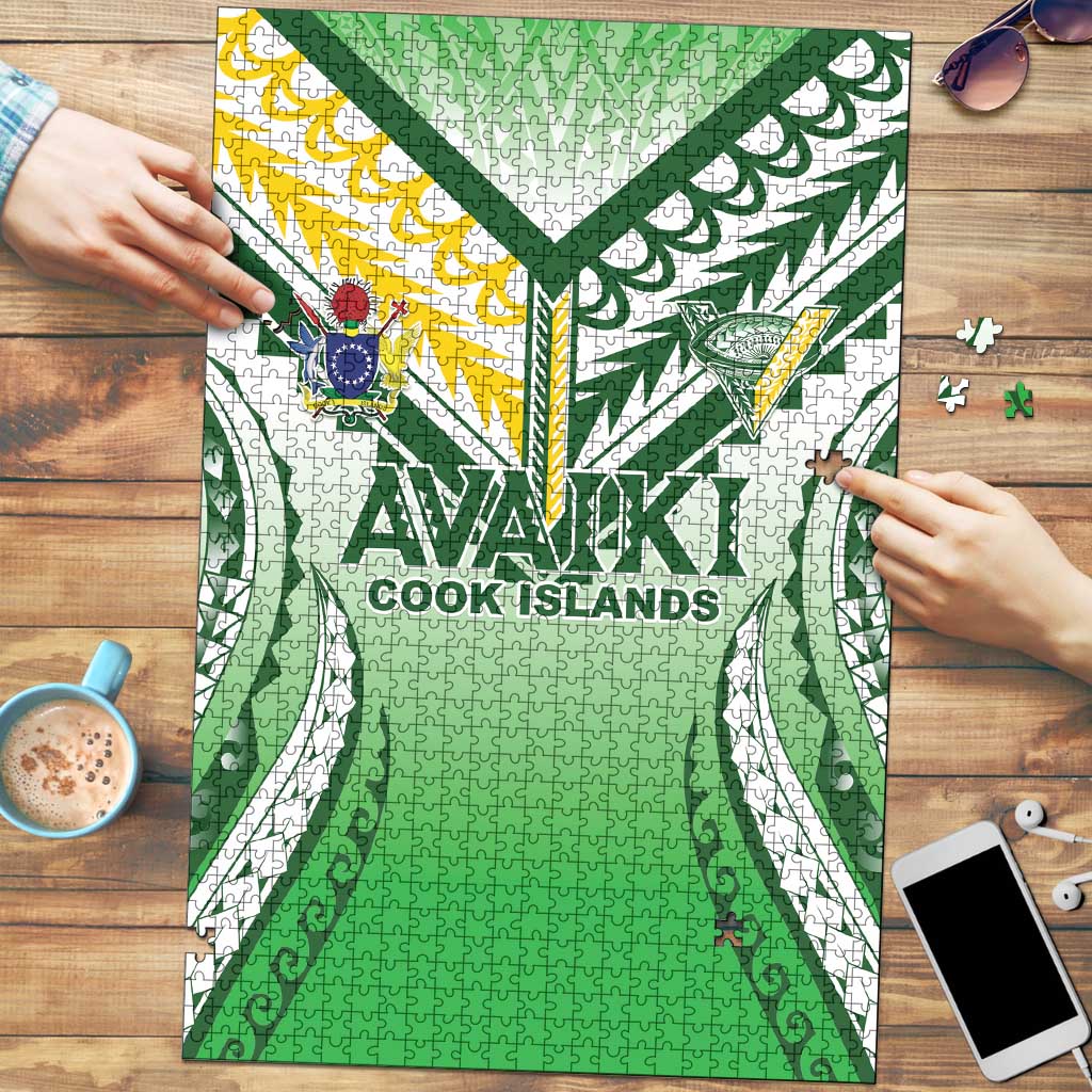 Cook Islands Avaiki Rugby Puzzle Go Champions LT05 Green - Polynesian Pride