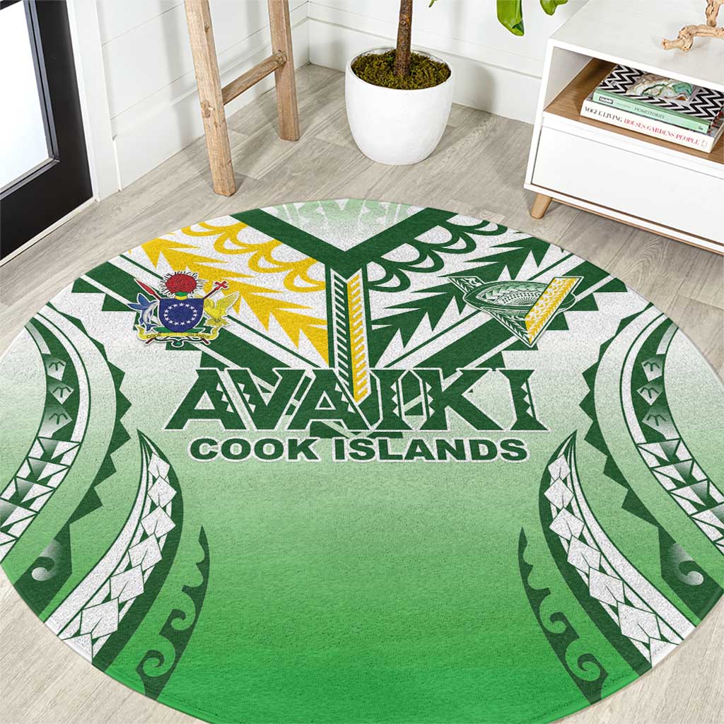 Cook Islands Avaiki Rugby Round Carpet Go Champions LT05 Green - Polynesian Pride