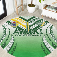 Cook Islands Avaiki Rugby Round Carpet Go Champions LT05 Green - Polynesian Pride