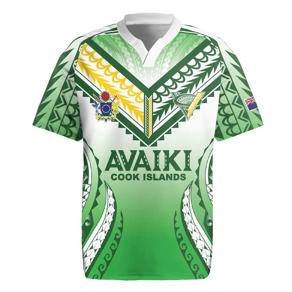 Custom Cook Islands Avaiki Rugby Rugby Jersey Go Champions LT05 Green - Polynesian Pride