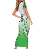 Custom Cook Islands Avaiki Rugby Short Sleeve Bodycon Dress Go Champions LT05 - Polynesian Pride