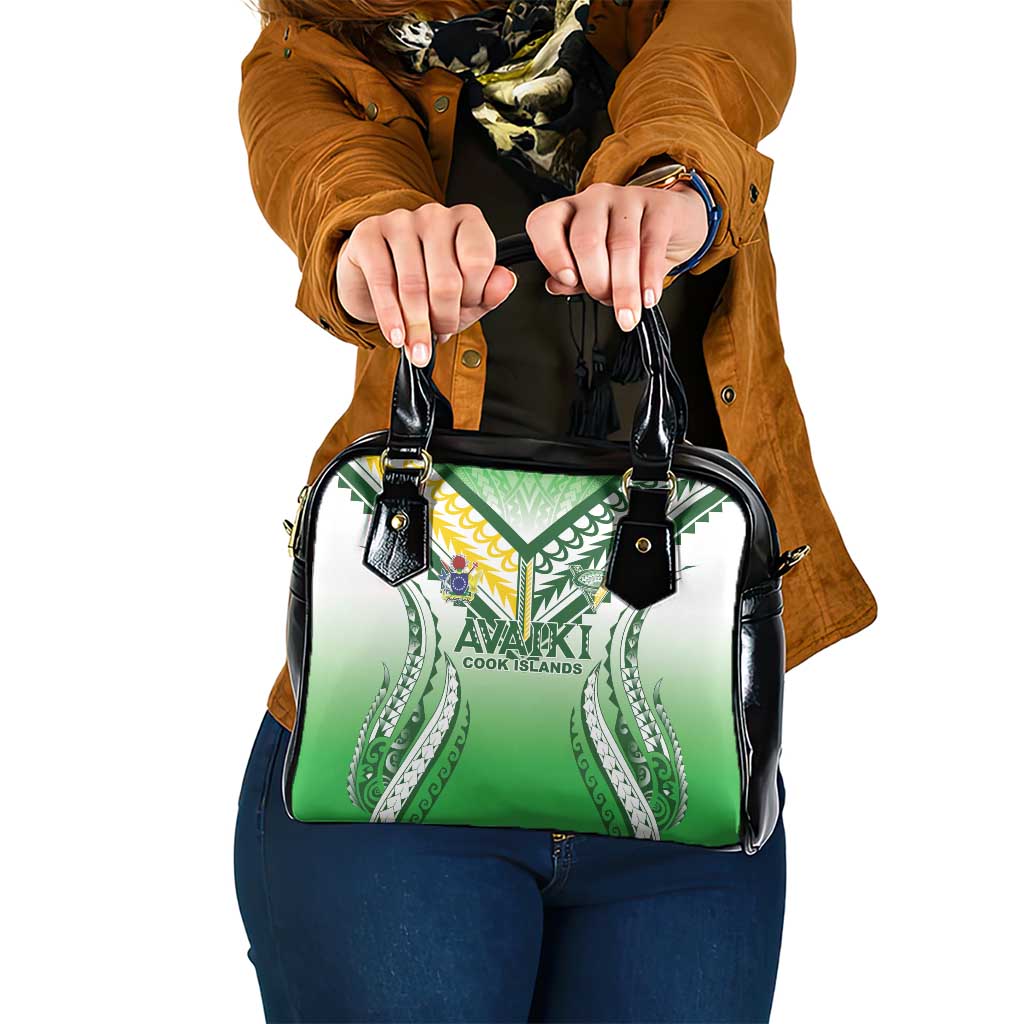 Cook Islands Avaiki Rugby Shoulder Handbag Go Champions LT05 One Size Green - Polynesian Pride