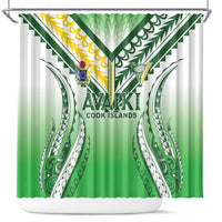 Cook Islands Avaiki Rugby Shower Curtain Go Champions LT05 Green - Polynesian Pride