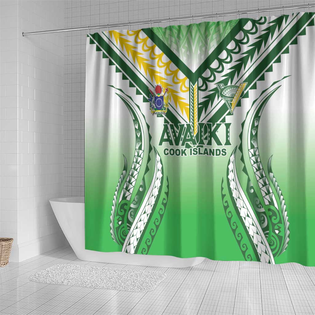 Cook Islands Avaiki Rugby Shower Curtain Go Champions LT05 - Polynesian Pride