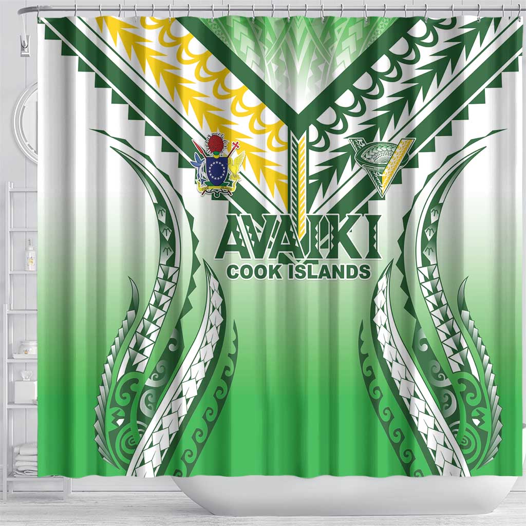 Cook Islands Avaiki Rugby Shower Curtain Go Champions LT05 - Polynesian Pride