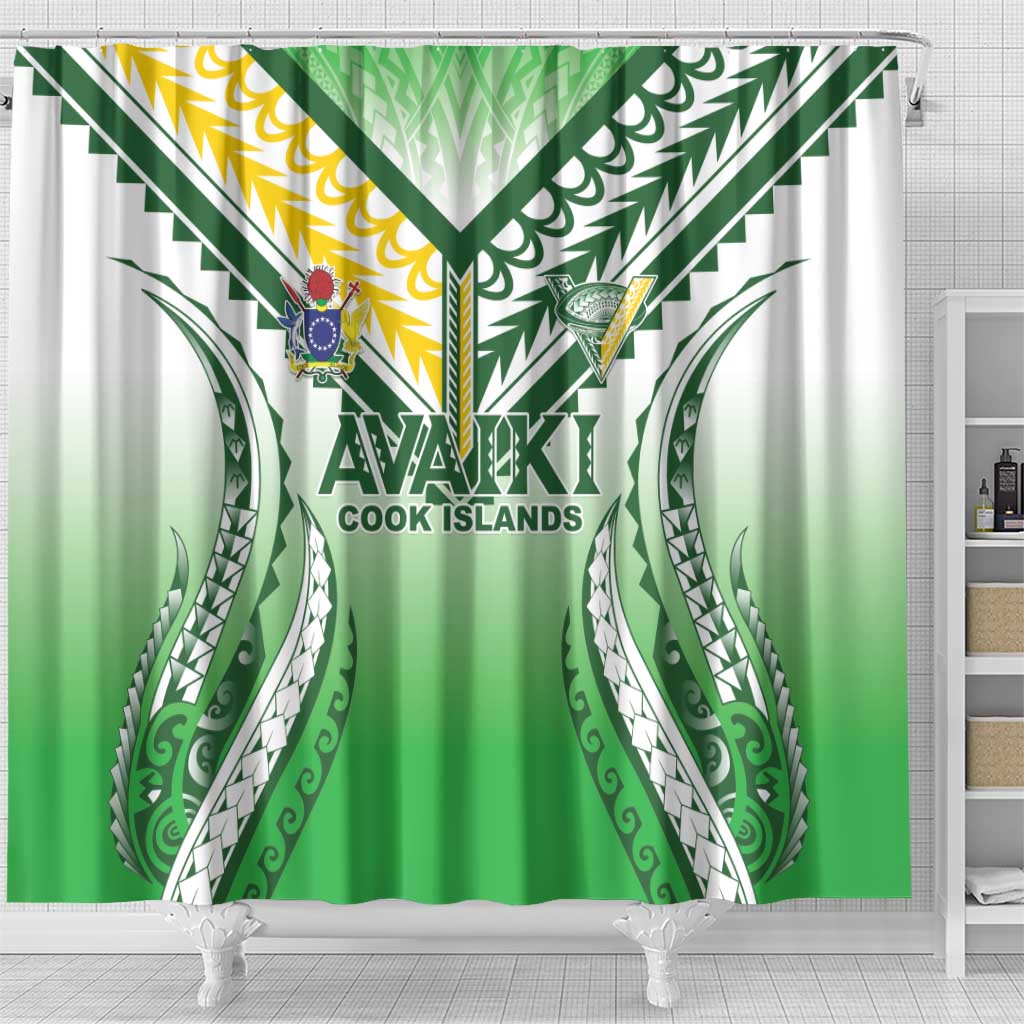 Cook Islands Avaiki Rugby Shower Curtain Go Champions LT05 - Polynesian Pride
