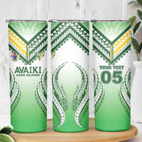 Custom Cook Islands Avaiki Rugby Skinny Tumbler Go Champions - Polynesian Pride