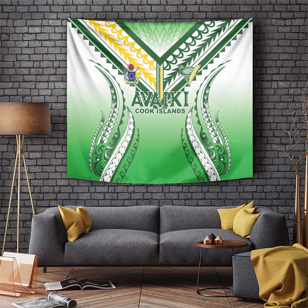 Cook Islands Avaiki Rugby Tapestry Go Champions LT05 Green - Polynesian Pride