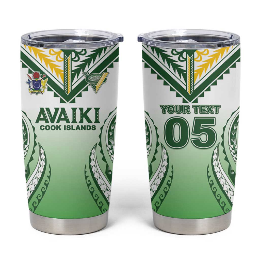 Custom Cook Islands Avaiki Rugby Tumbler Cup Go Champions LT05 Green - Polynesian Pride