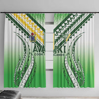 Cook Islands Avaiki Rugby Window Curtain Go Champions LT05 With Hooks Green - Polynesian Pride