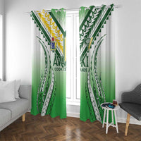 Cook Islands Avaiki Rugby Window Curtain Go Champions LT05 With Grommets Green - Polynesian Pride