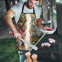 Hawaii And Japan Apron Tiki With Oni Mask - Polynesian Pride